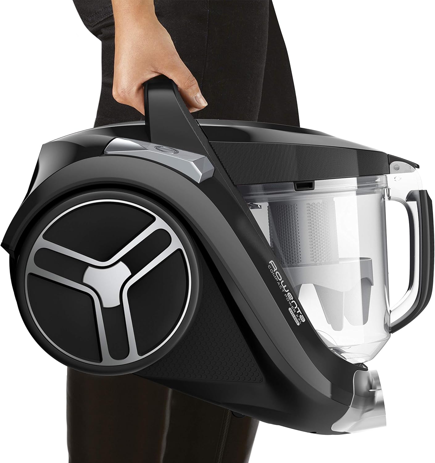 Rowenta RO4825 zakloze stofzuiger Compact Power XXL | 550 watt | 2,5L stofreservoir | Compact & stil | Extreme zuigkracht | Zeer efficiënte zuigmond | Zwart/Grijs