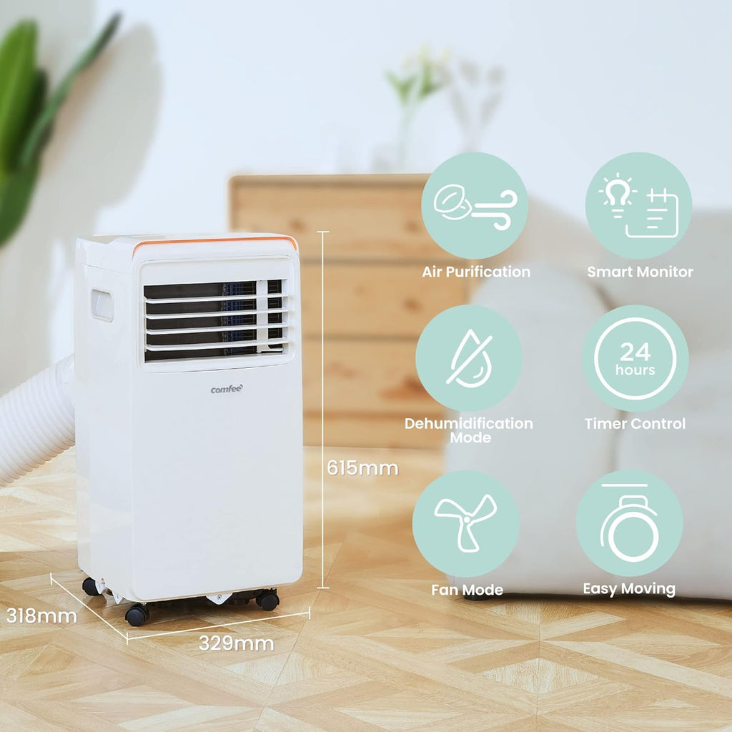 Comfee Mobiele Airconditioner MPD1-12CRN7, 12000 BTU 3,5 kW, Koelen&Ventileren&Ontvochtigen, Kamergrootte tot 117m³ (43㎡), Mobiele Airconditioner met Afvoerslang