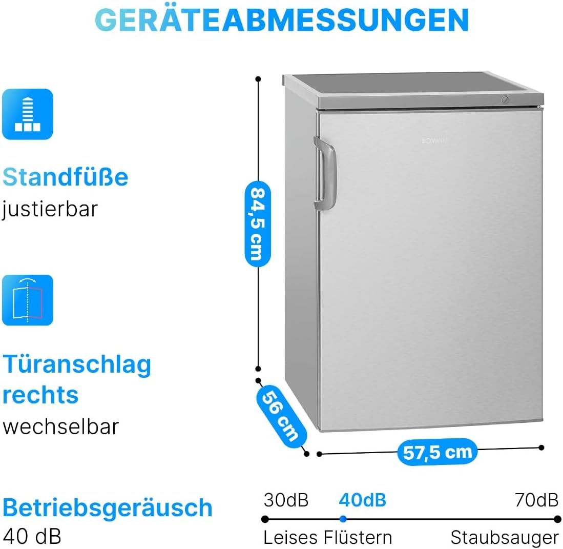 Bomann® Vriezer 87L | Kleine vriezer met temperatuurbereik ≤ -18°C | 3 laden | Vriezer met verwisselbare deuraanslag | Kleine vriezer GS 7253 wit