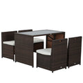 Outsunny Polyrattan Tuinmeubelset 5-delig. weerbestendig UV-bestendig