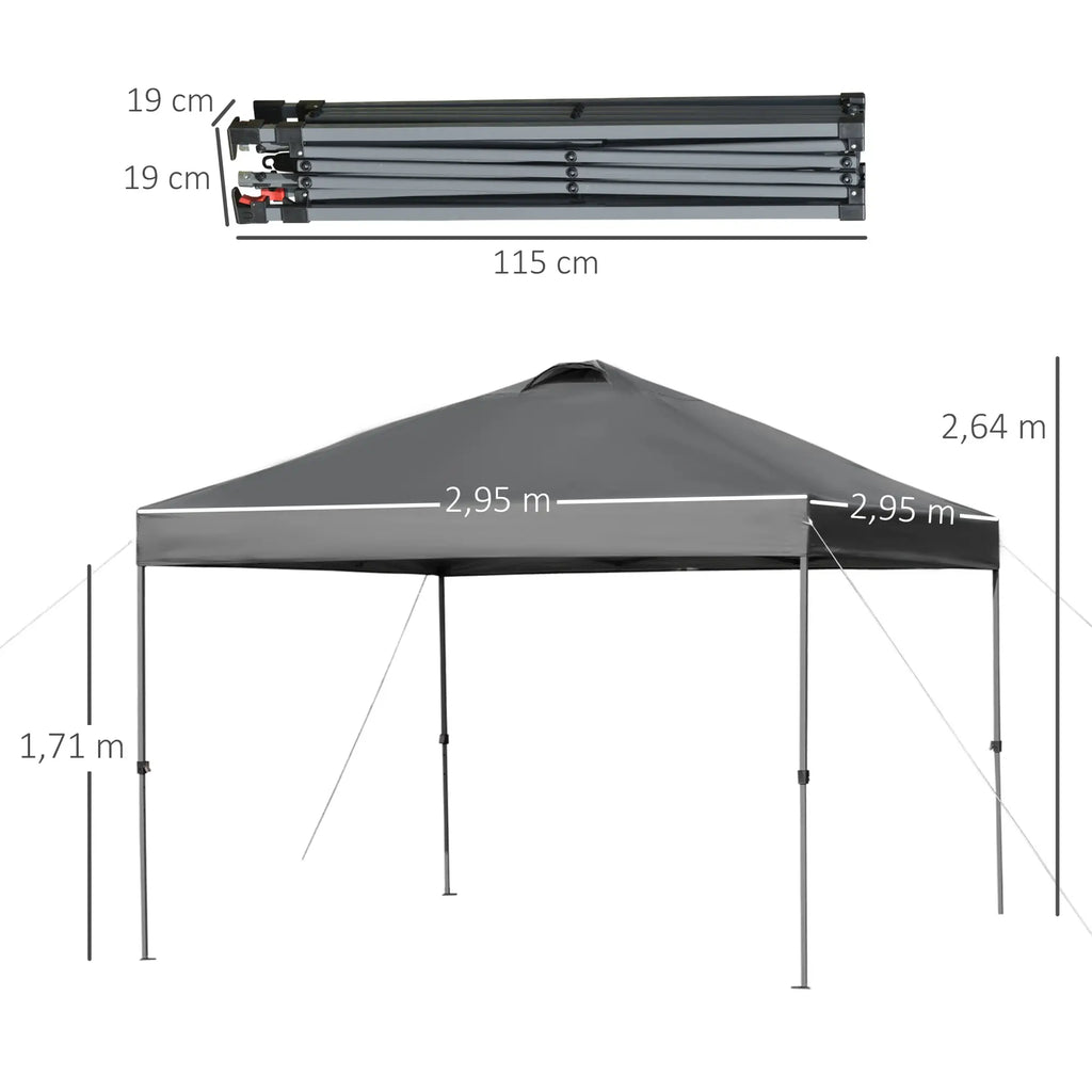 Outsunny Paviljoen 3x3 m waterdicht & opvouwbaar