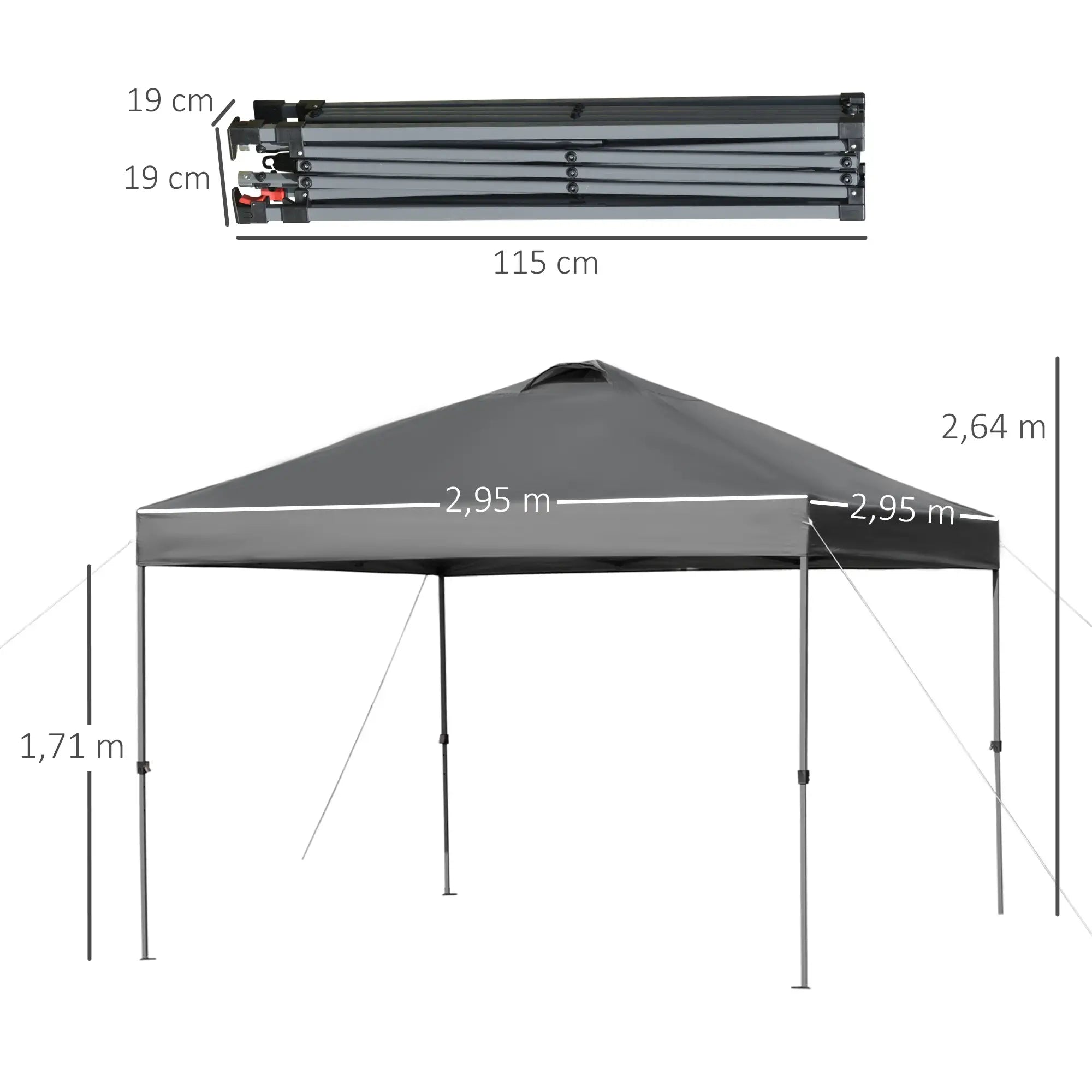 Outsunny Paviljoen 3x3 m waterdicht & opvouwbaar