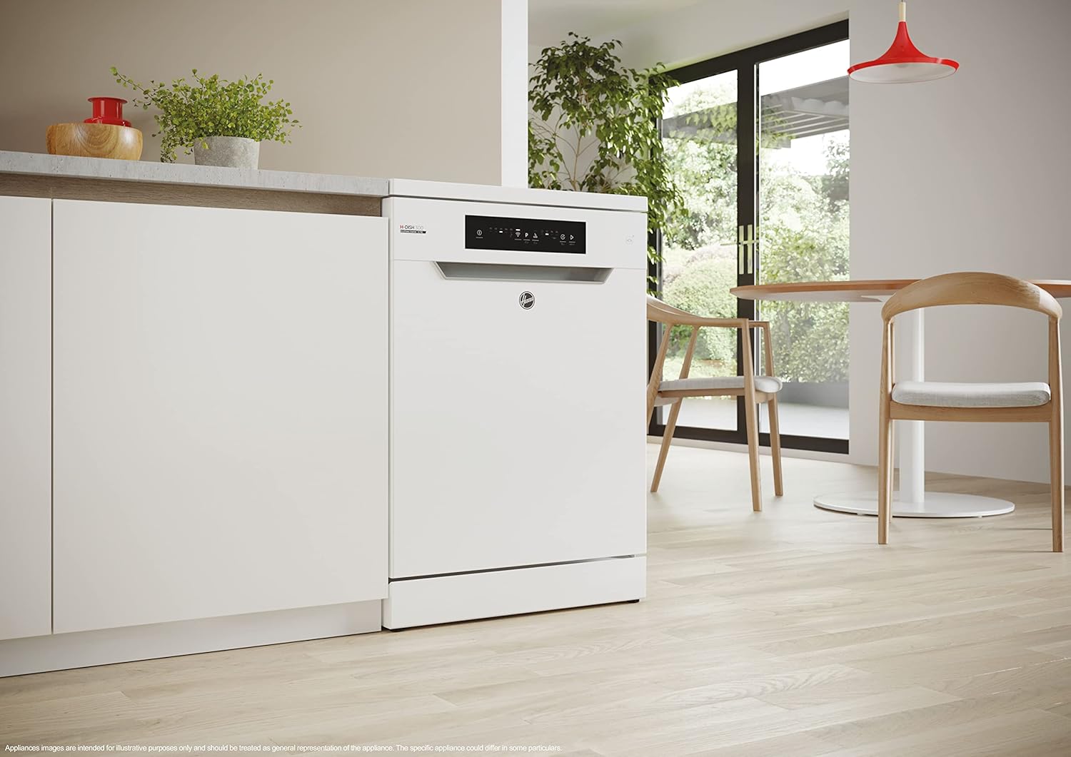 Hoover HF 4C6F0PW vaatwasser; 14 couverts; Vrijstaand, 60 cm breed; Energie-efficiëntieklasse C; Slimme bediening met wifi + bluetooth-technologie