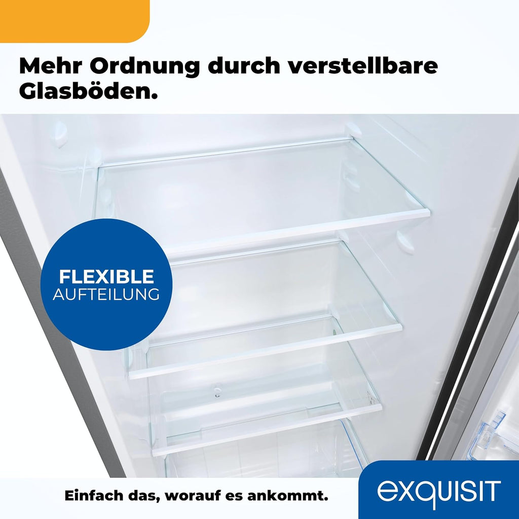 Exquisit Koelkast zonder vriesvak, grote koelkast, 5 legplanken, 242 liter, tafelmodel koelkast 143 cm hoog, KS5320-V-H-040E wit