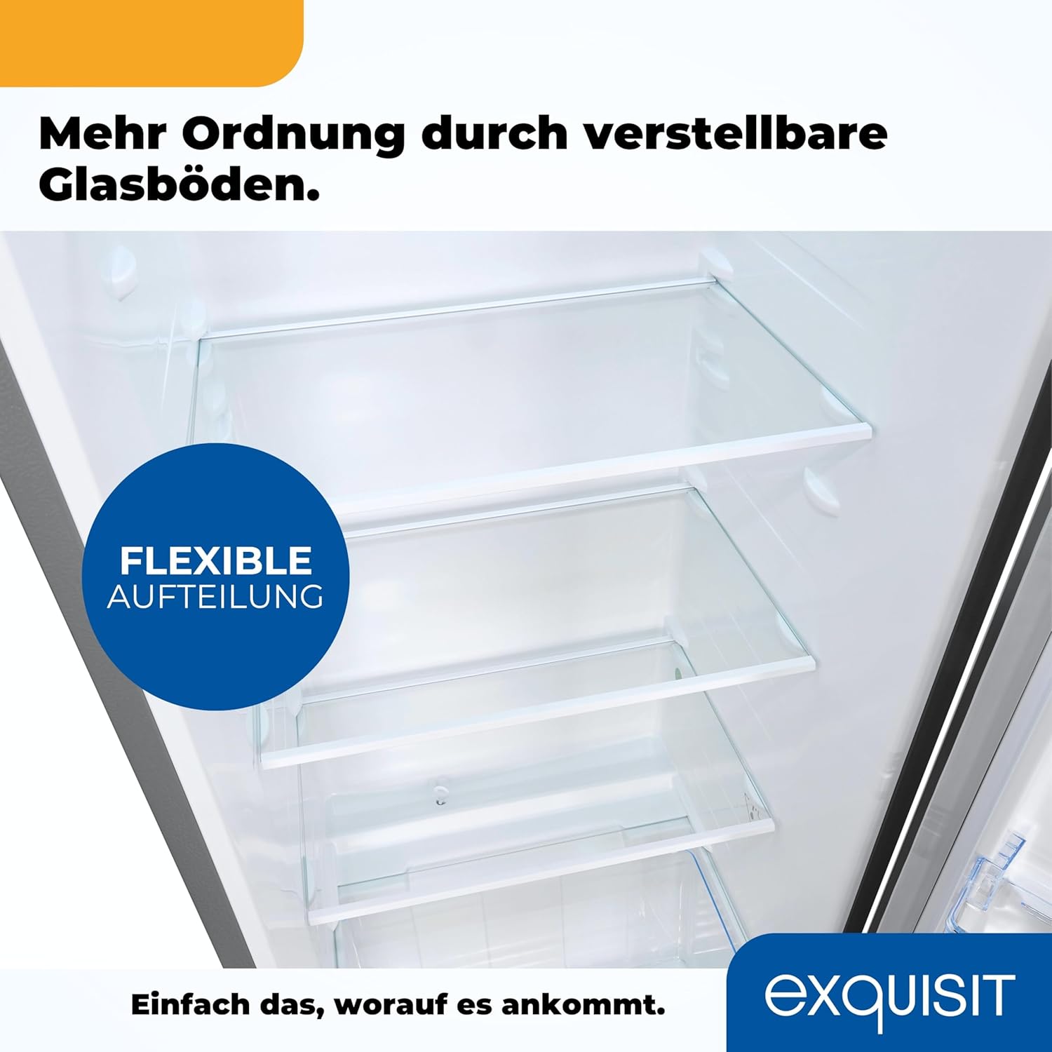 Exquisit Koelkast zonder vriesvak, grote koelkast, 5 legplanken, 242 liter, tafelmodel koelkast 143 cm hoog, KS5320-V-H-040E wit