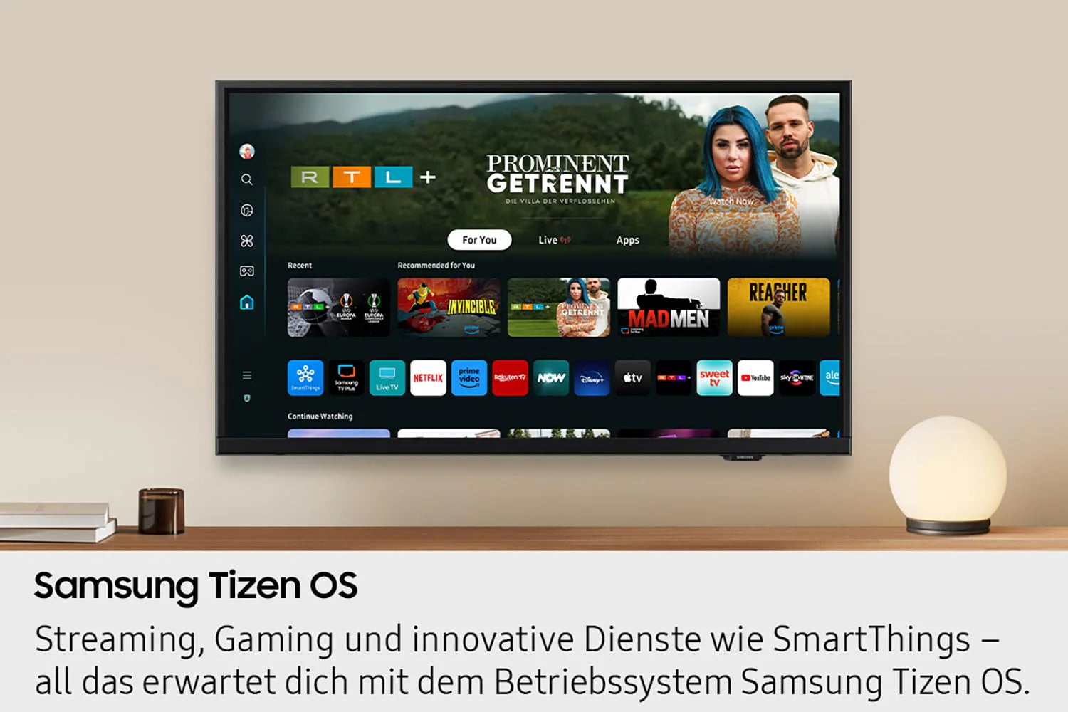 Samsung Full HD F6009F 24 inch (61 cm) led flatscreen tv, PurColor-technologie, HDR, Object Tracking Sound Lite, Knox Security, One UI Tizen, Smart TV, Onbeperkt gratis content