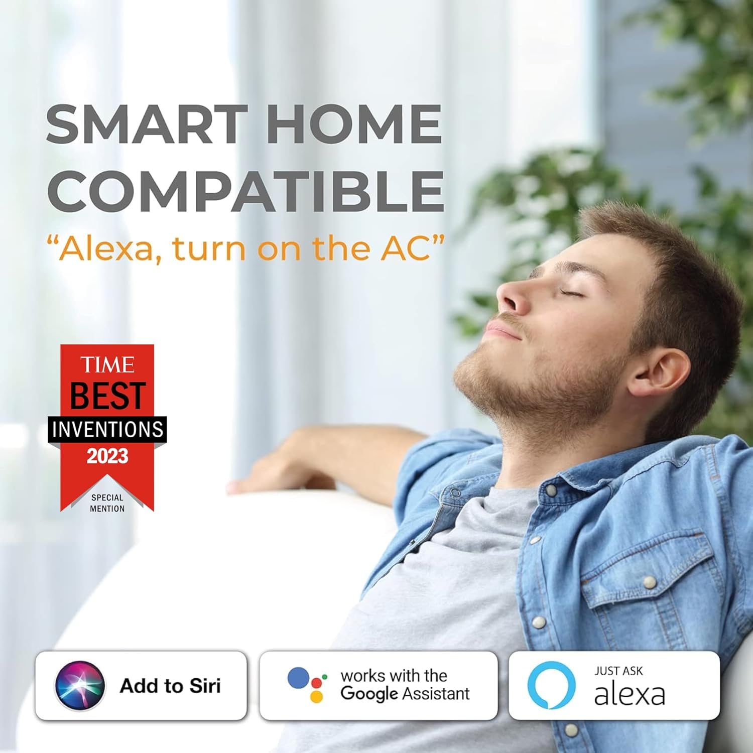 Sensibo Sky, draadloze bediening voor airconditioners. Snelle & eenvoudige doe-het-zelfinstallatie. Comfort dankzij energiezuinige thermostaat-app. Compatibel met Google, Alexa & Siri