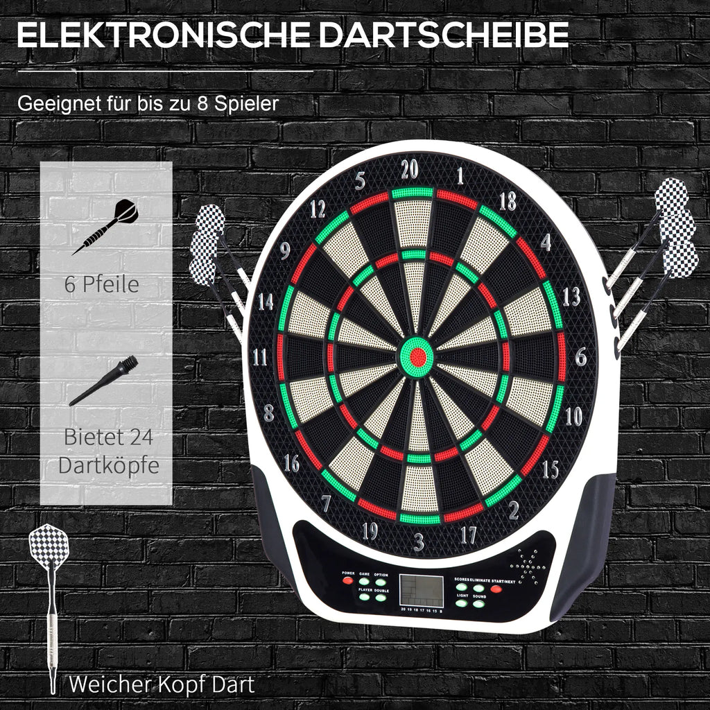 HOMCOM Elektronisch dartbord 18 spellen 8 spelers LCD display