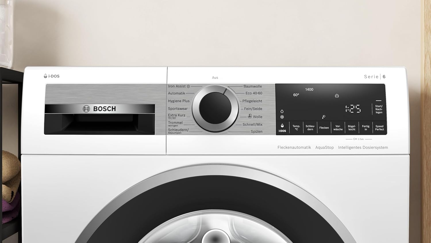 BOSCH WAN28127 Wasmachine Serie 4, voorlader met 8kg inhoud, 1400 tpm, Iron Assist, Active Water Plus, EcoSilence Drive, Speed Perfect, Wit, 60cm