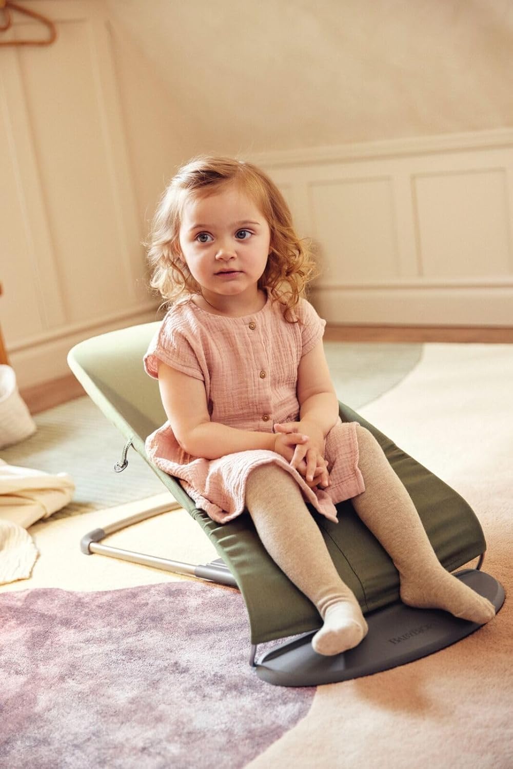BabyBjörn Babywippe Bliss, geweven, blossom-quilting, zandgrijs