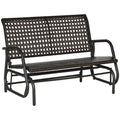 Outsunny Polyrattan Schommelbank 2-zits Bruin