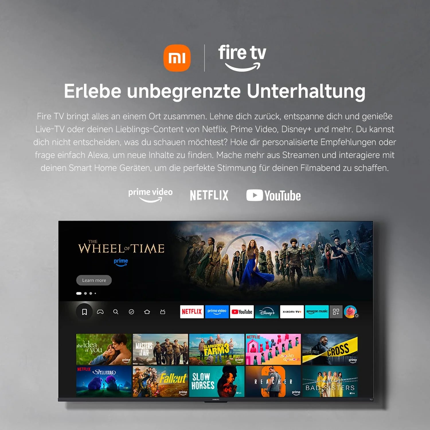 Xiaomi TV F 32, 32 inch (81 cm), HD, Smart TV, Fire OS7, Triple Tuner DVB-C/S/S2/T/T2, Dolby Audio™, DTS Virtual:X, DTS-HD, spraakbediening met Alexa, Compatibel met Apple AirPlay