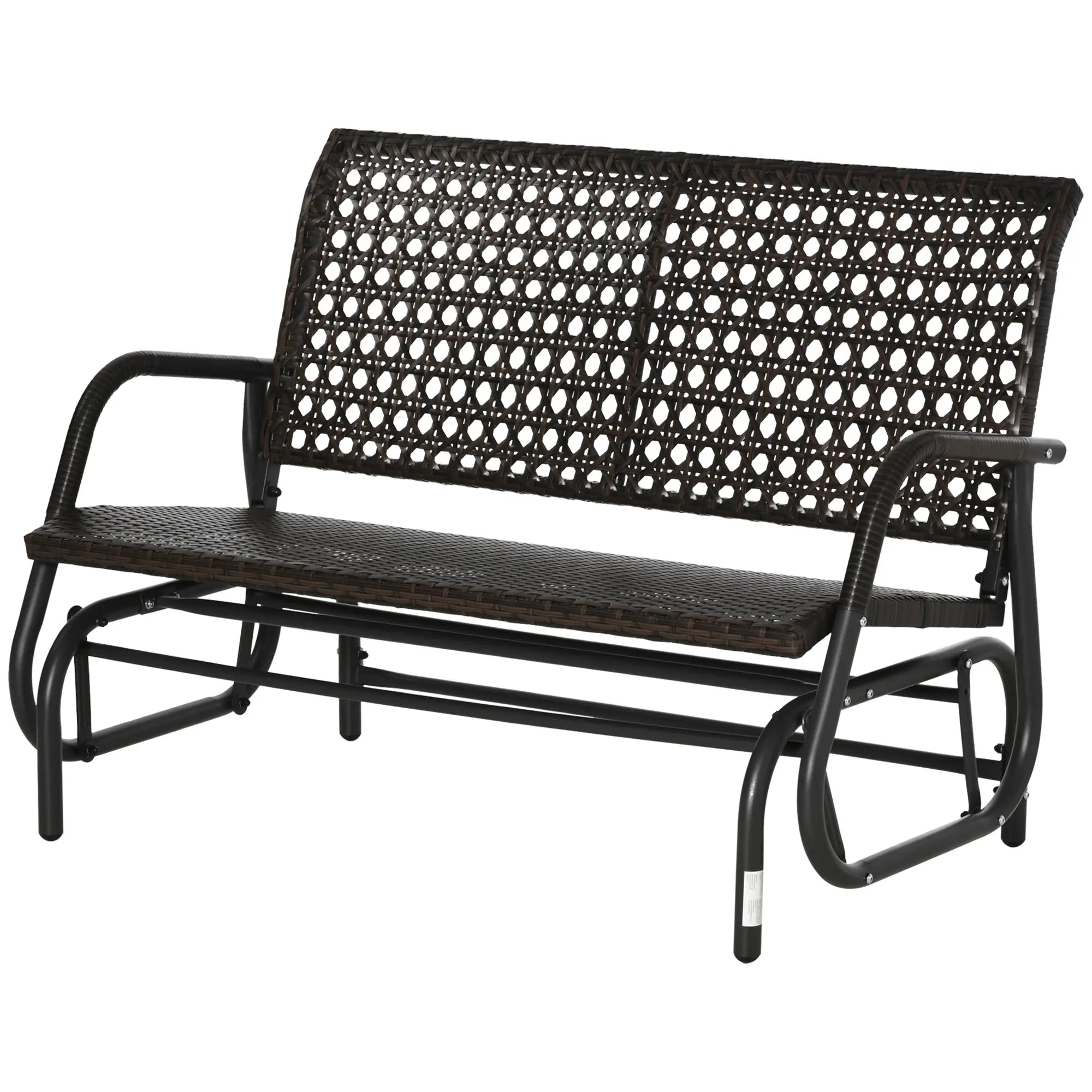 Outsunny Polyrattan Schommelbank 2-zits Bruin