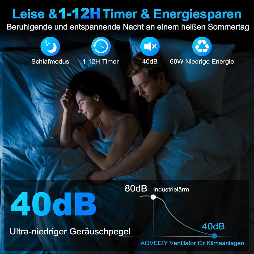 Airconditioner zonder afvoerslang, 12L 60W Mobiele Airconditioner met 12H Timer, 3 Modi, 40dB, 120° Oscillatie, Afneembare Watertank, Afstandsbediening, Stille Luchtkoeler Air Conditioner voor Woning Kamer Ruimtes