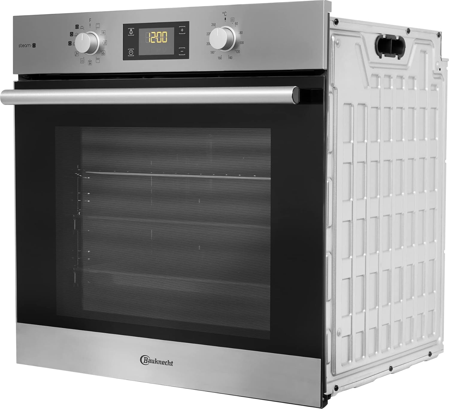 Bauknecht BAKO 566 IND Oven-Kookplaat combinatie/Inductiekookplaat (60 cm)/Hete lucht/Gentle Steam/Maxi Cooking/My Menue/Kookzones met Booster-functie/Ovenuittrek op 2 niveaus, RVS