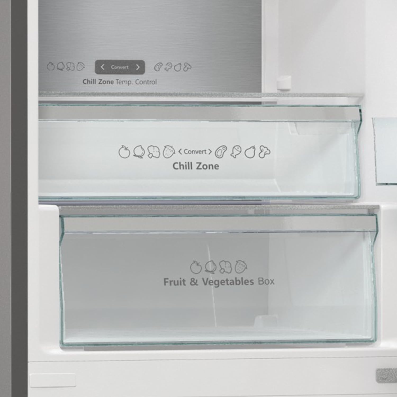 Hisense RB327N4AD2 koel-vriescombinatie/ NoFrostPlus/ Multiflow 360°/ HolidayMode/ FreshZone/ 182,4 cm/ koelgedeelte 171 l/ vriesgedeelte 85 l/ 41 dB/ 287 kWh/ jaar/ roestvrijstalen look