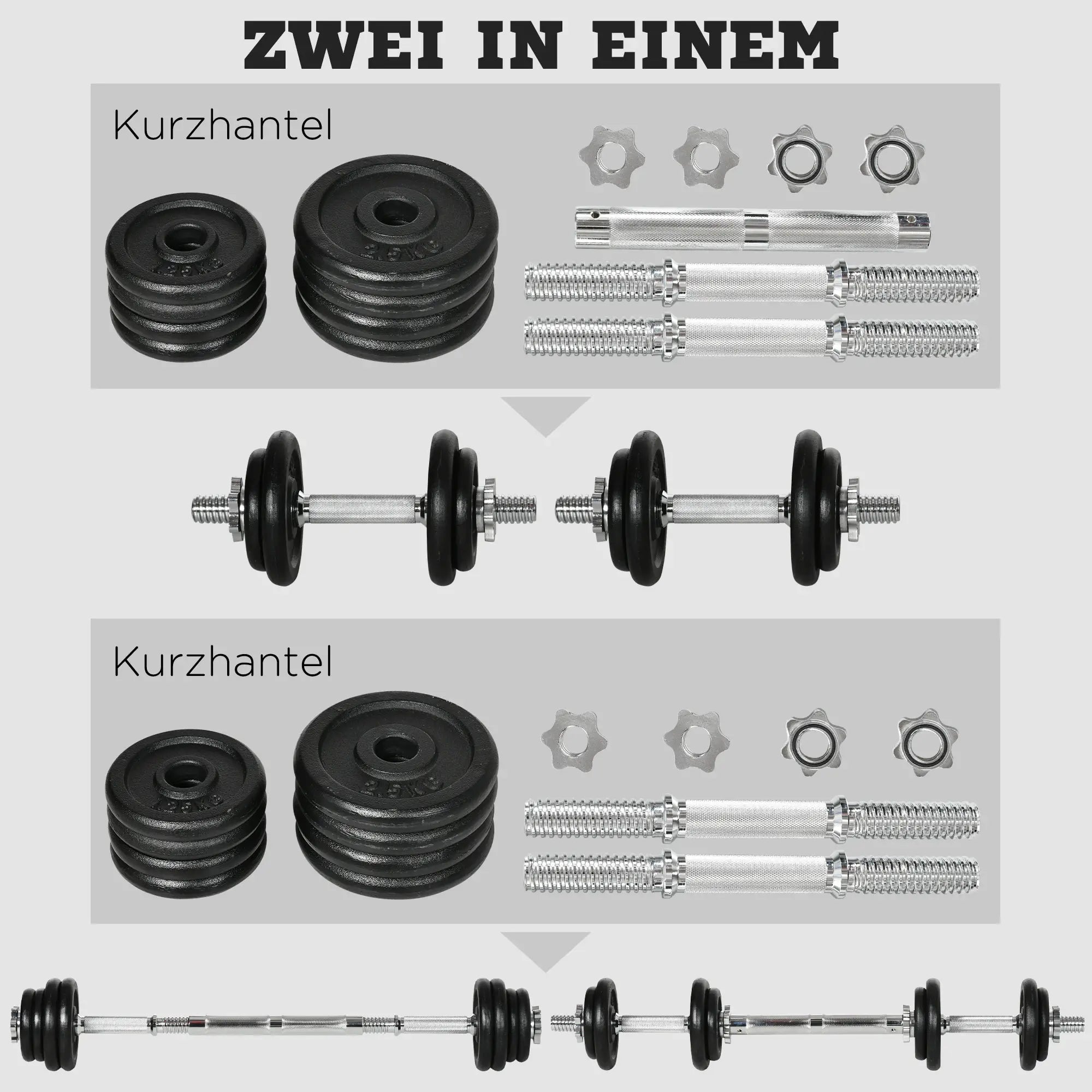 HOMCOM Halterset 2-in-1 halter stang combineerbaar ijzer