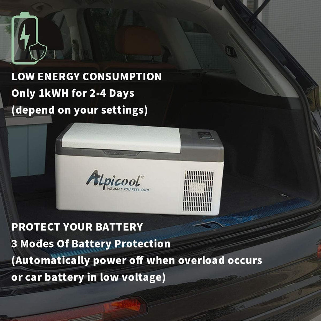 Alpicool C12 12L koelbox 12 V mini koelkast elektrische compressor auto koelkast camping vriezer kleine draagbare voor auto, vrachtwagen, boot, camper met USB-aansluiting