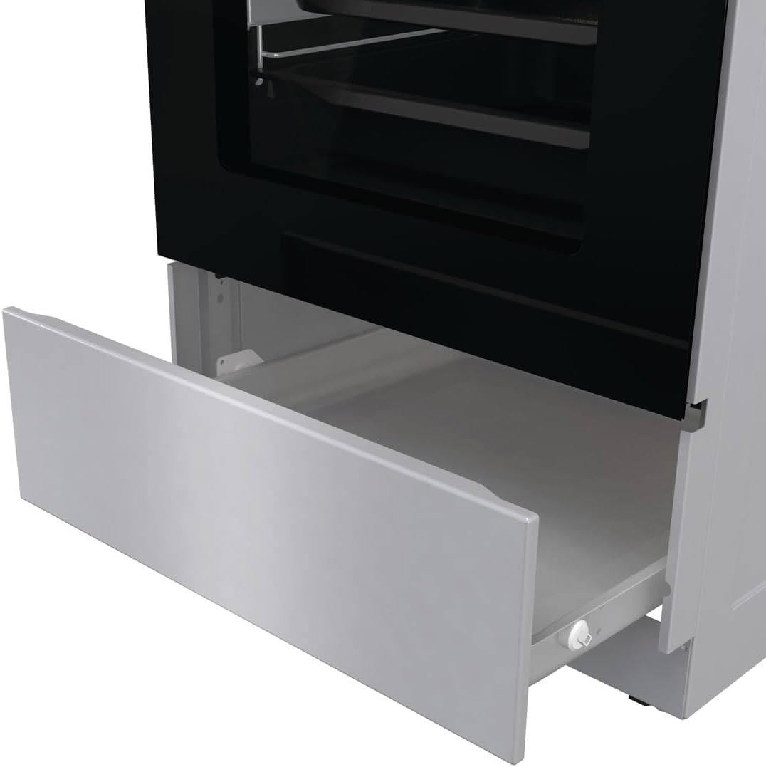 Gorenje GEIT5C61SPG vrijstaand fornuis met inductiekookplaat, 50 cm, 70 liter, zilver, PerfectGrill, AirFry, FrozenBake, Pizza Mode 300°C, AquaClean, Made in Europe, RVS