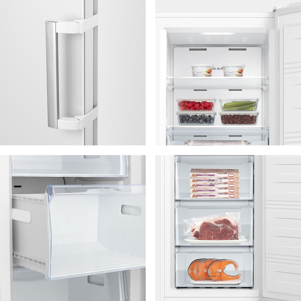 Hisense FV191N4AW2 Vriezer/ TotalNoFrost/ SuperFreeze/ Deuralarm/ Multiflow 360°/ BigBox/ 143,4 cm/ Vriesgedeelte 147 l/ 41 dB/ 205 kWh/Wit