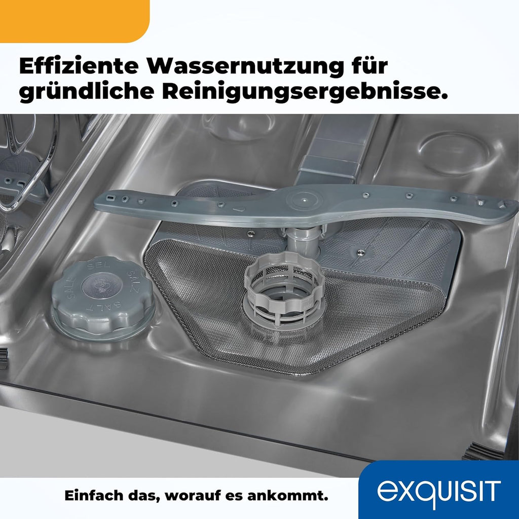 Exquisit Vaatwasser, 45 cm breedte, gedeeltelijk geïntegreerd, 9 couverts, 9 liter, startuitstel, ECO-modus, vaatwasser 45 cm, EGSP51009-EB-030E inox