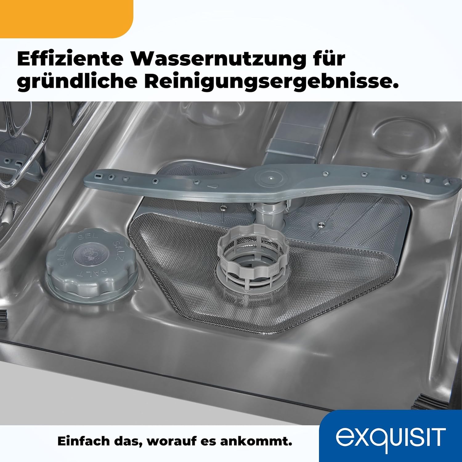 Exquisit Vaatwasser, 45 cm breedte, gedeeltelijk geïntegreerd, 9 couverts, 9 liter, startuitstel, ECO-modus, vaatwasser 45 cm, EGSP51009-EB-030E inox