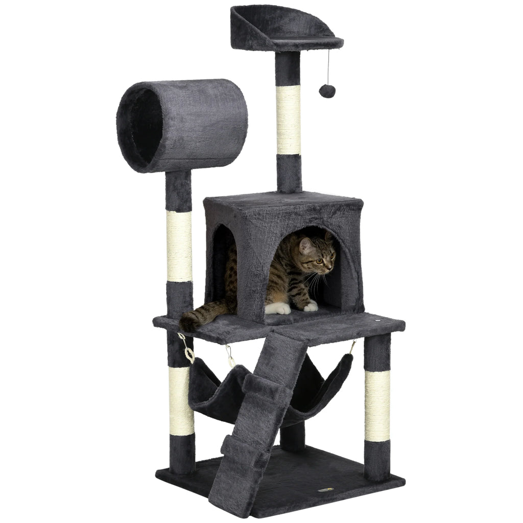 PawHut Krabpaal Kattenmeubels met Kattenhuis Hangmat Speelgoed