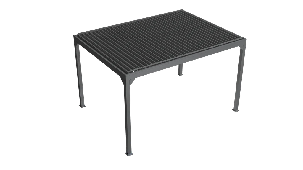 Metalcraft Pergola met traliedak, 3x3m, handbediend, antraciet