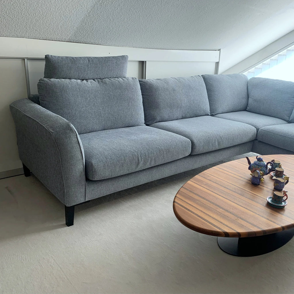 Showroommodel Sits hoekbank Anja, lichtblauw, 293 x 221 cm, hoes afneembaar