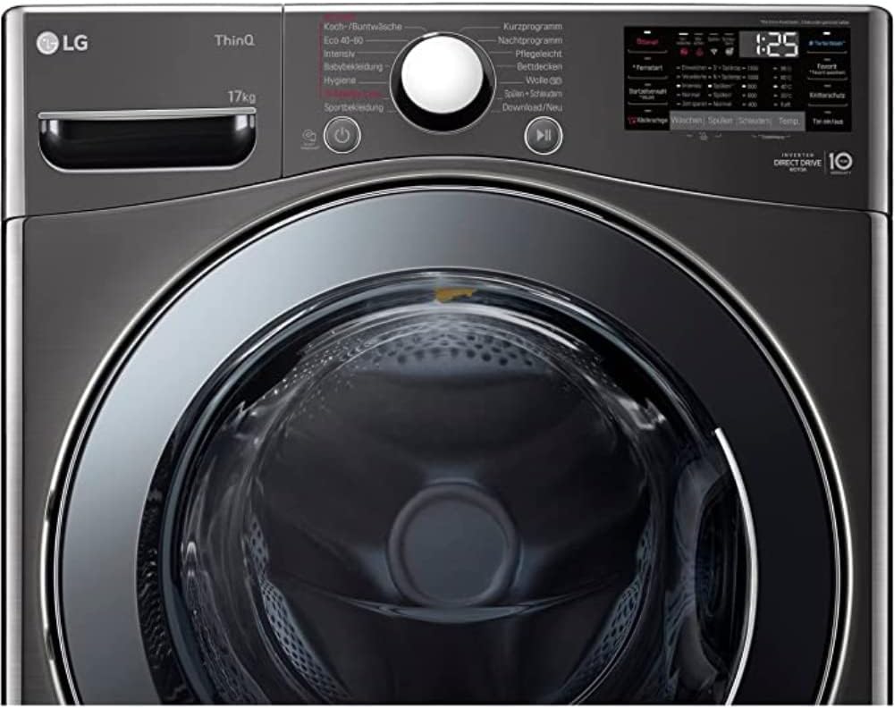 LG F4WV7080, Klasse A, Voorlader Wasmachine 8 kg, 1400 tpm, AI Direct Drive, Wi-Fi, Dieptereiniging met Stoom, Grote Capaciteit, TRIPLE A, Veiligheidsglas Buitendeur, 62 x 60 x 85 cm ꟷ Wit