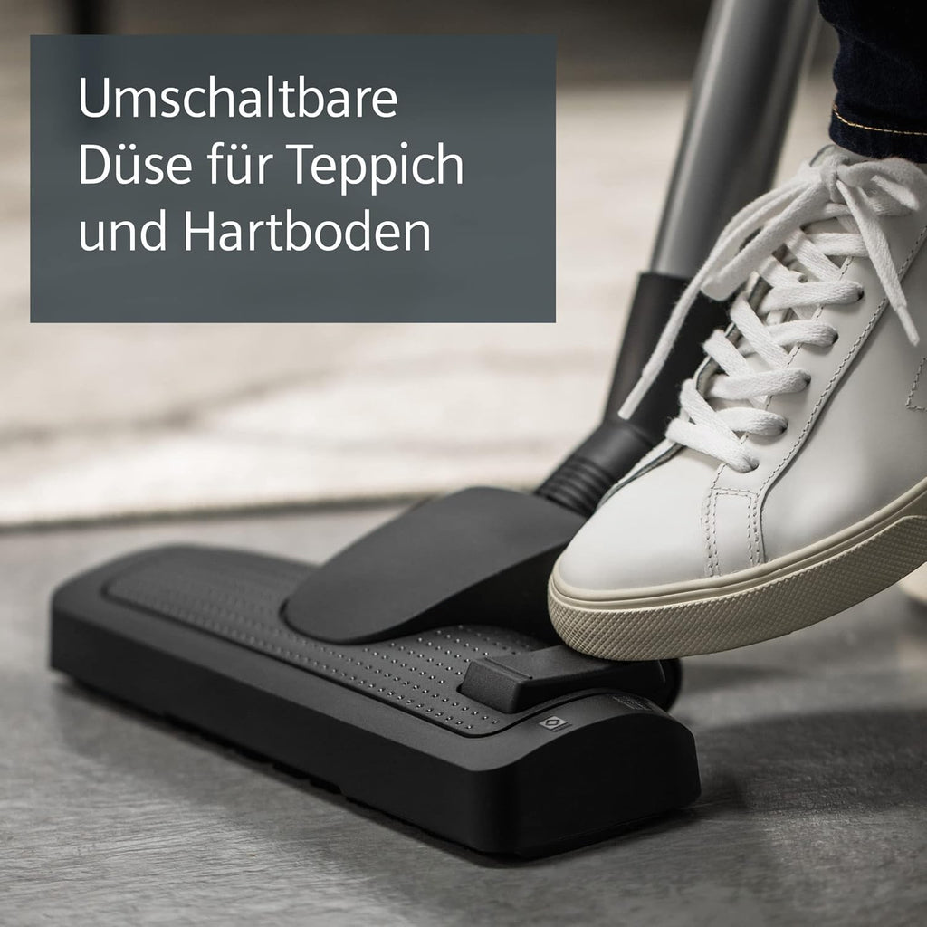 Siemens stofzuiger met zak synchropower VS06A111, stofzuiger, hygiënefilter, vloermond voor harde vloeren en tapijt, sterke zuigkracht, lange kabel, kierenzuiger, 600 W, blauw