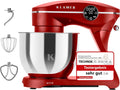 KLAMER Keukenmachine 1800W, Kneedmachine Brooddeeg met RVS Mengkom 6 L, 10 Snelheden met Timer, Planetaire Menging, Klopper, Deeghaak, Garde & Spatscherm (zwart)