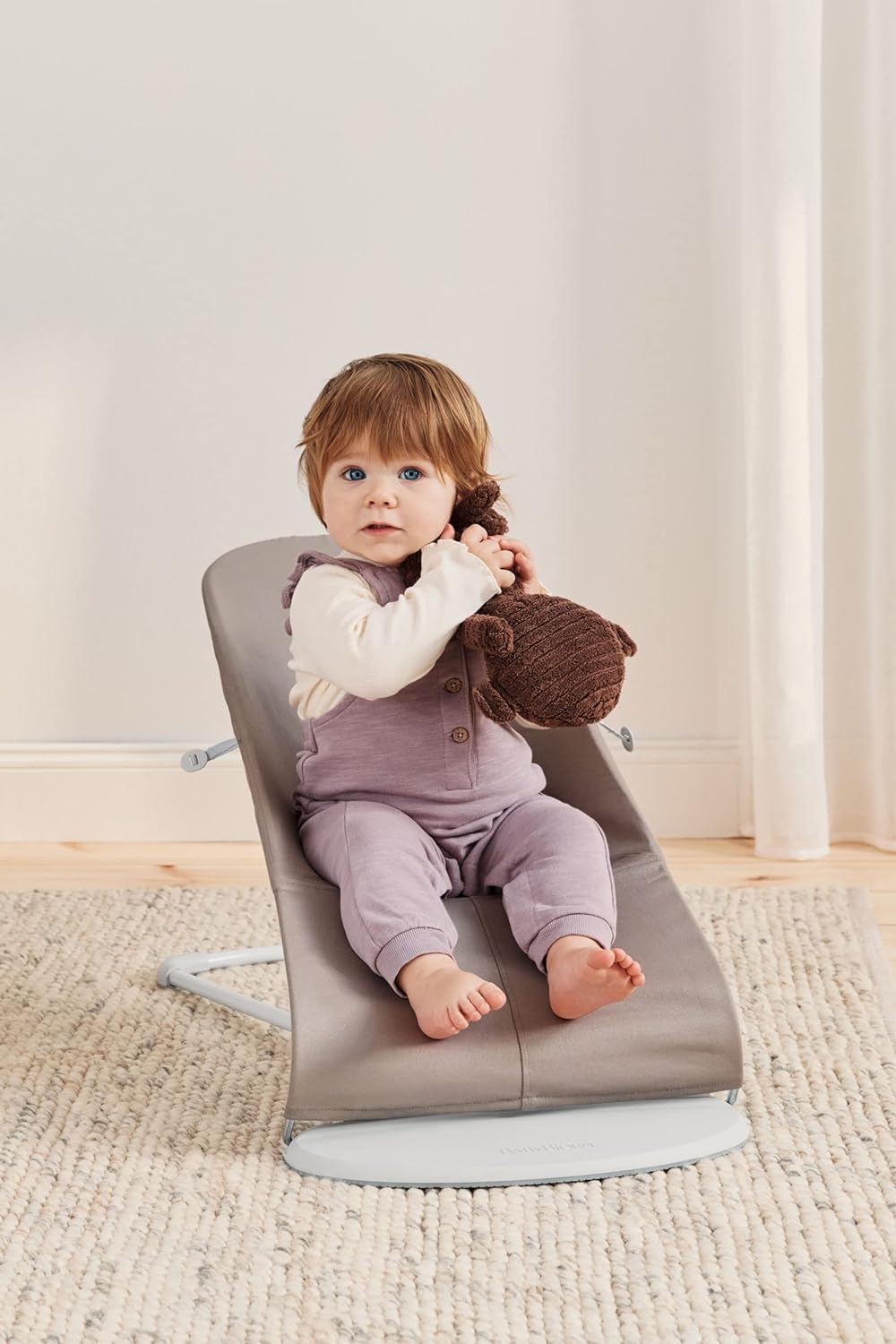 BabyBjörn Babywippe Bliss, geweven, blossom-quilting, zandgrijs