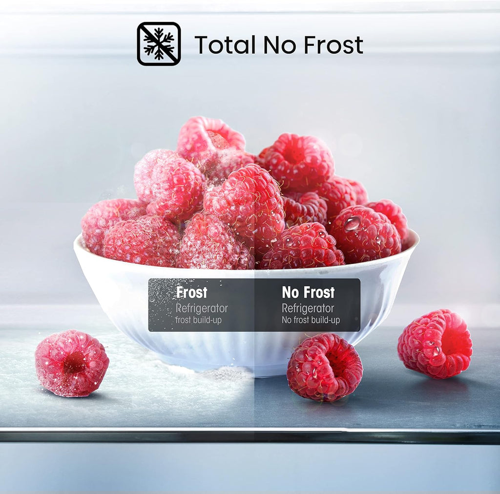 Hisense RB327N4AD2 koel-vriescombinatie/ NoFrostPlus/ Multiflow 360°/ HolidayMode/ FreshZone/ 182,4 cm/ koelgedeelte 171 l/ vriesgedeelte 85 l/ 41 dB/ 287 kWh/ jaar/ roestvrijstalen look