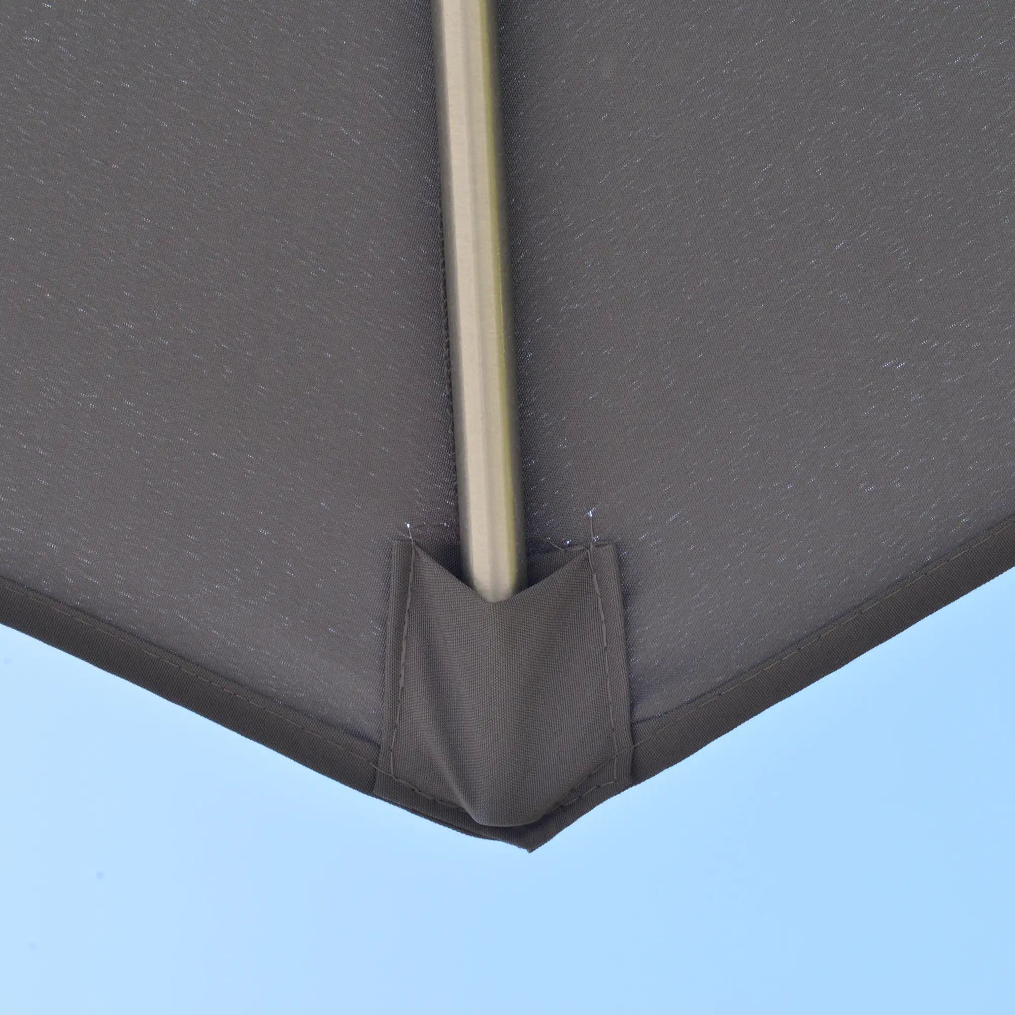 Outsunny Parasol 2,7 m Donkergrijs met Zwengel & UV-bescherming