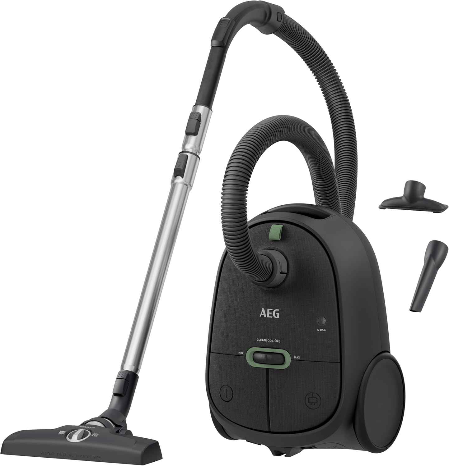 AEG CLEAN 6000 AB61C2DB stofzuiger met zak / hoge zuigkracht / incl. meubelmondstuk / 50% gerecycled plastic / ideaal voor huisdiereigenaren / reiniging van bekleding / 12 m snoer / 750 W / Blauw