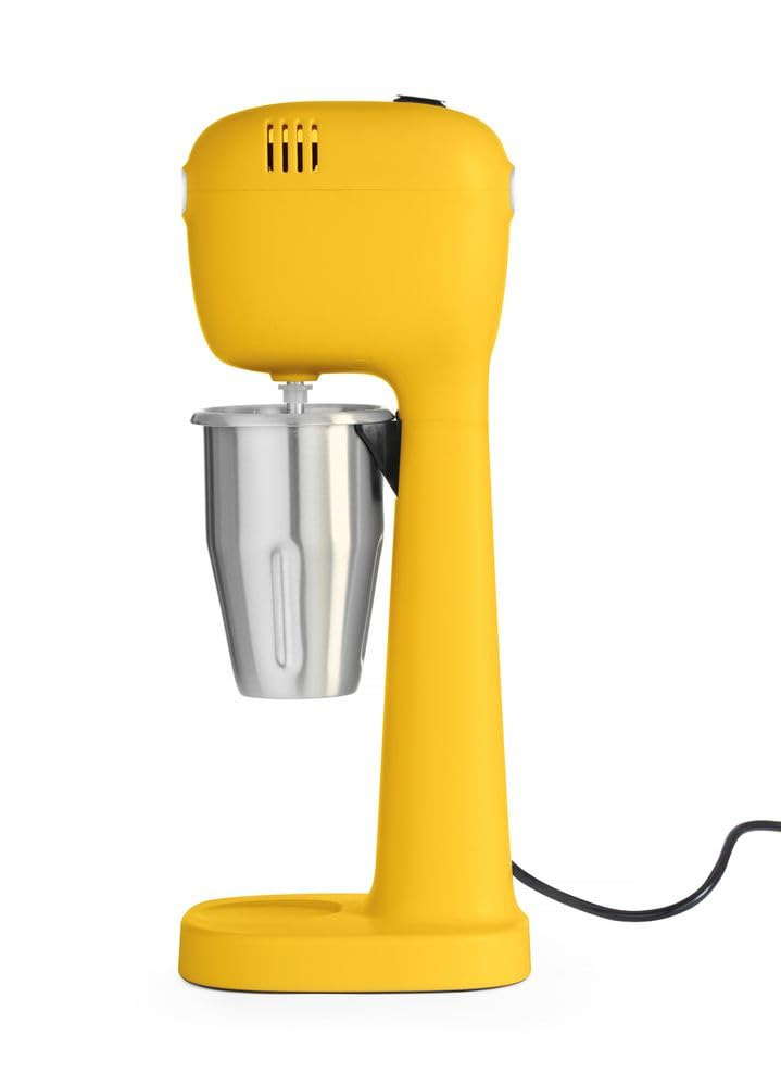 HENDI Melkshake Maker, Incl. 2 mengbekers (roestvrij staal en polycarbonaat) en 4 verwisselbare roerwerken, Drinkmixer, Frappés, Drankmixer, 230V/400W, 170x196x(H)490mm, Karamel