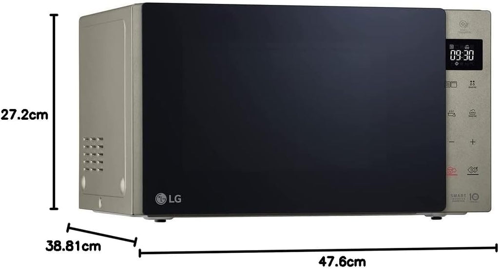 LG MH6535GIS Magnetron met invertertechnologie en kwartsgrill, 25 liter inhoud, 1000 W, automatische programma's, instelbare vermogensniveaus voor optimaal koken en EasyClean-functie, Zwart