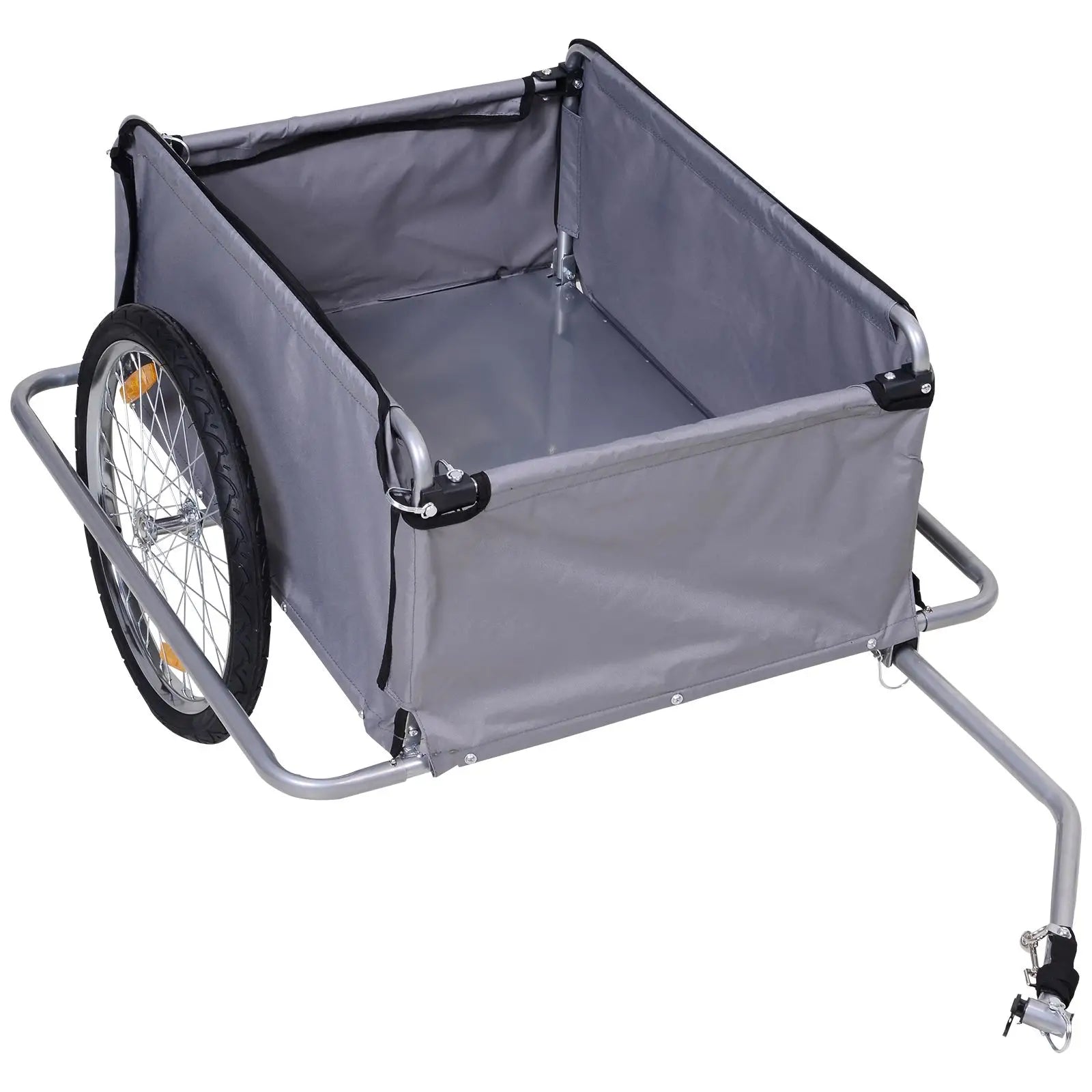 HOMCOM fietskar, opvouwbare bagagewagen met grote transportbox