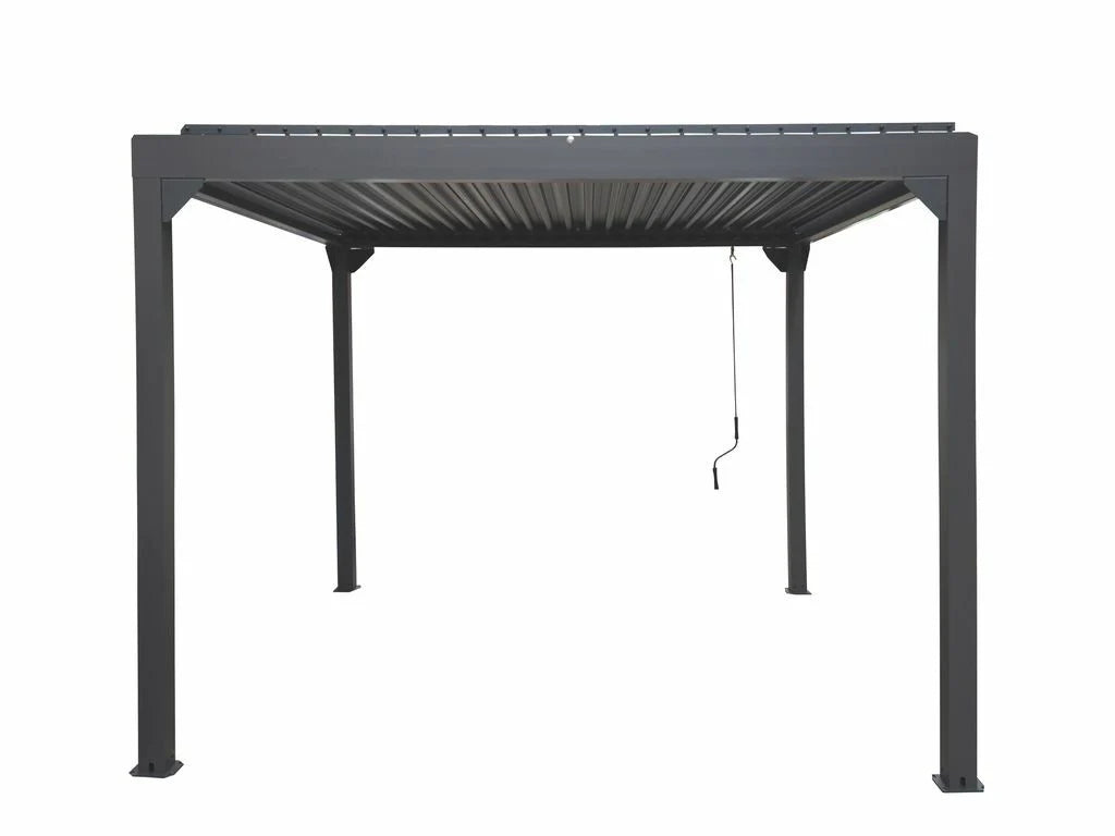 Metalcraft Pergola met traliedak, 3x3m, handbediend, antraciet