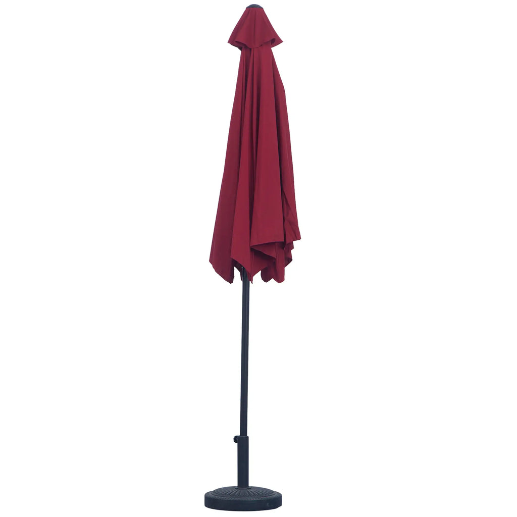 Outsunny Parasol Kantelfunctie Handslinger Aluminium Rood