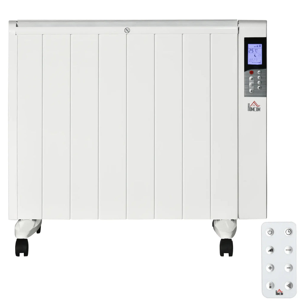 HOMCOM elektrische convector, 2 warmtestanden, afstandsbediening, wit