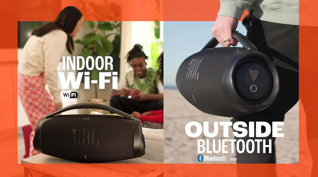 JBL Boombox 3 Wifi – Draadloze speaker met Bluetooth en wifi – Compatibel met de JBL One app – 24 uur afspeeltijd – Water- en stofdicht – Geïntegreerde powerbank – Zwart