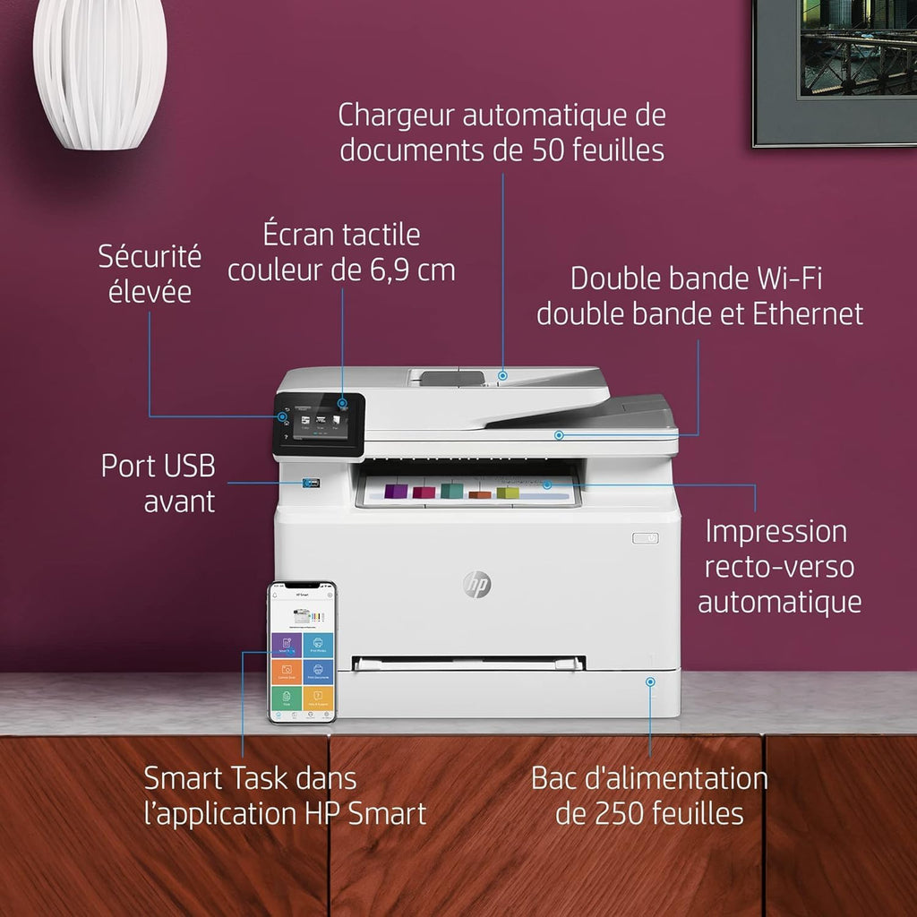 HP Color LaserJet Pro MFP 3302fdwg multifunctionele kleurenlaserprinter, fax, automatisch dubbelzijdig afdrukken, touchscreen, wifi, ethernet, USB, HP Wolf Pro Security