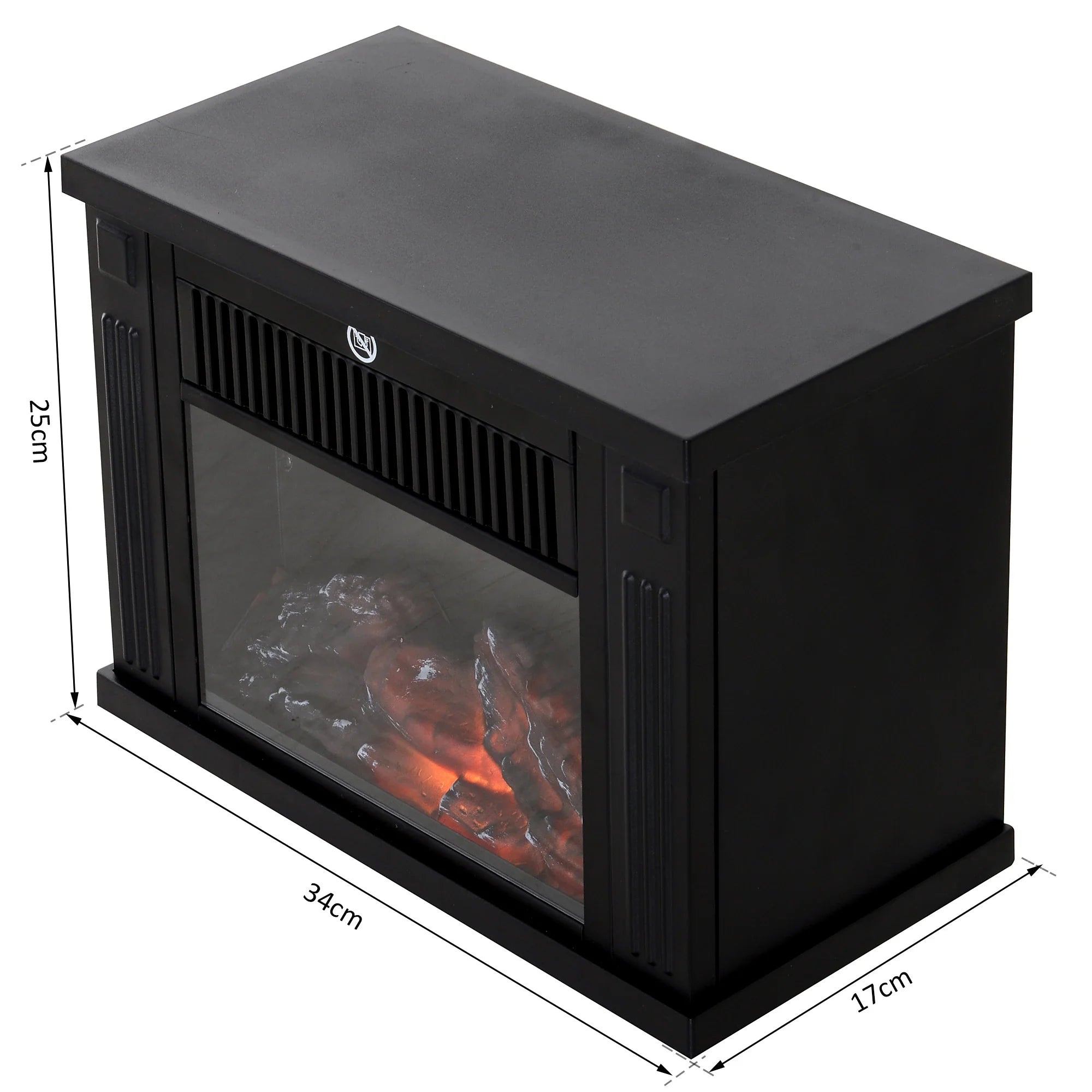 HOMCOM elektrische haard met vlameffect & 2 warmtestanden