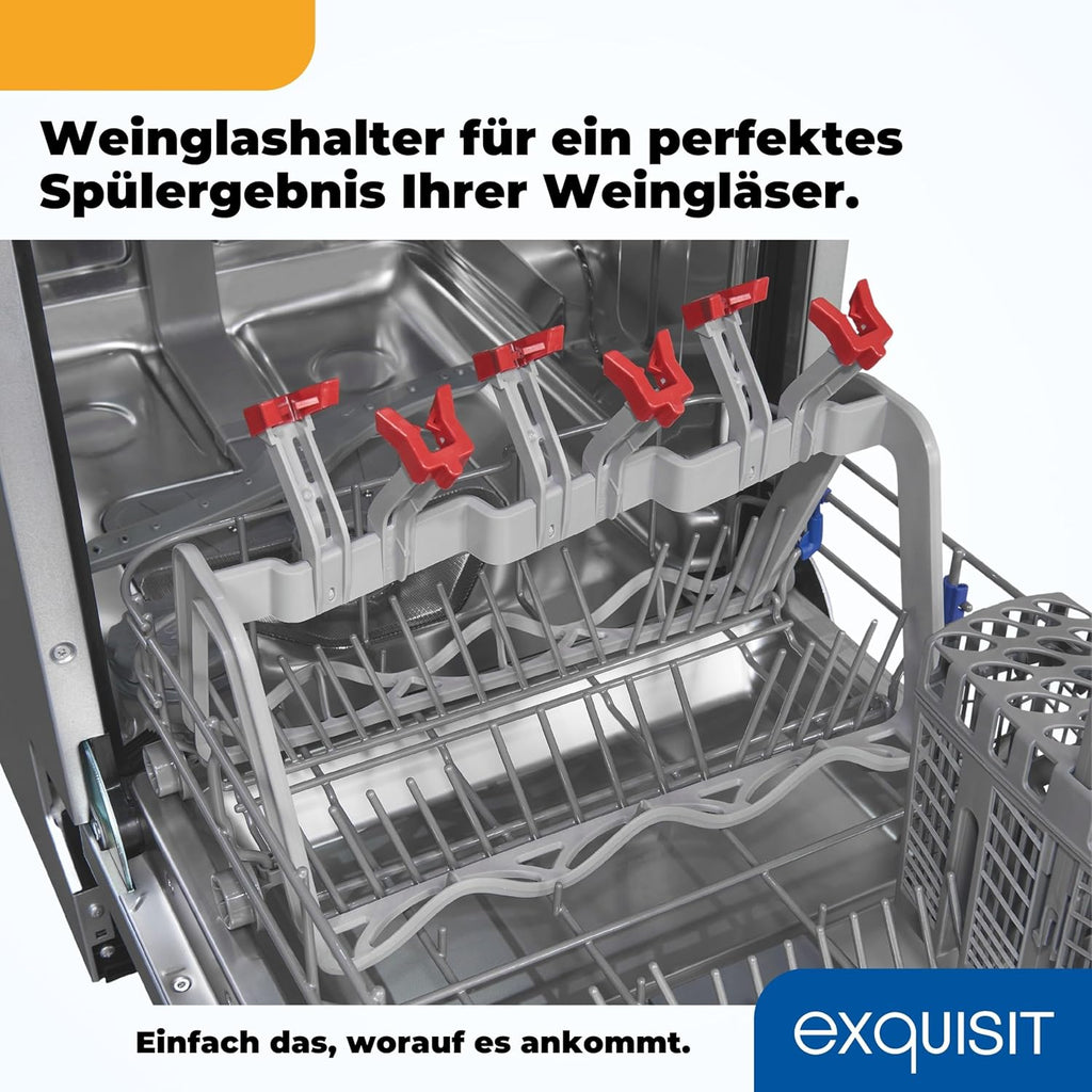 Exquisit Vaatwasser, 45 cm breedte, gedeeltelijk geïntegreerd, 9 couverts, 9 liter, startuitstel, ECO-modus, vaatwasser 45 cm, EGSP51009-EB-030E inox