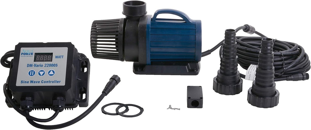 AquaForte filter-/vijverpomp DM-22.000 Vario S, 70-200W, opvoerhoogte 7,5m, regelbaar met externe controller. Ideaal als vijverpomp of als beekloop-/watervalpomp.