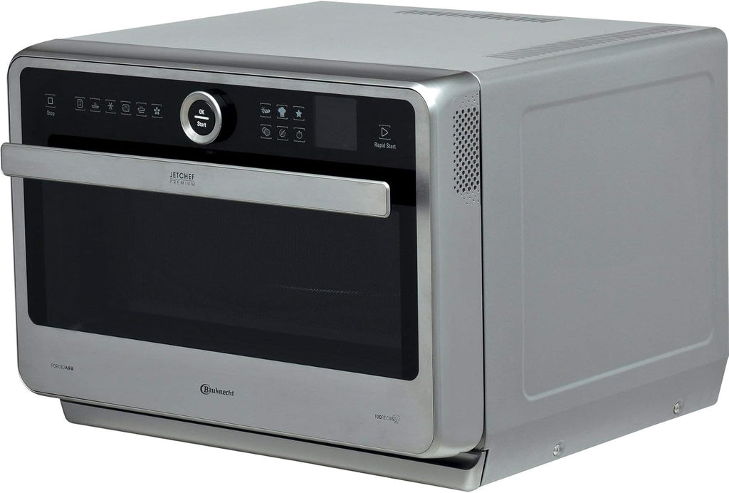 Bauknecht Jet Chef MW 179 IN Rvs 5-in-1 Multifunctionele Magnetron/ 1000 W/ 33 L Gaarruimte/Hete lucht 1500 Watt/ Kwartsgrill 1200 W/DualCrisp/ Stoomkoken/Smelt- en Snelontdooifunctie