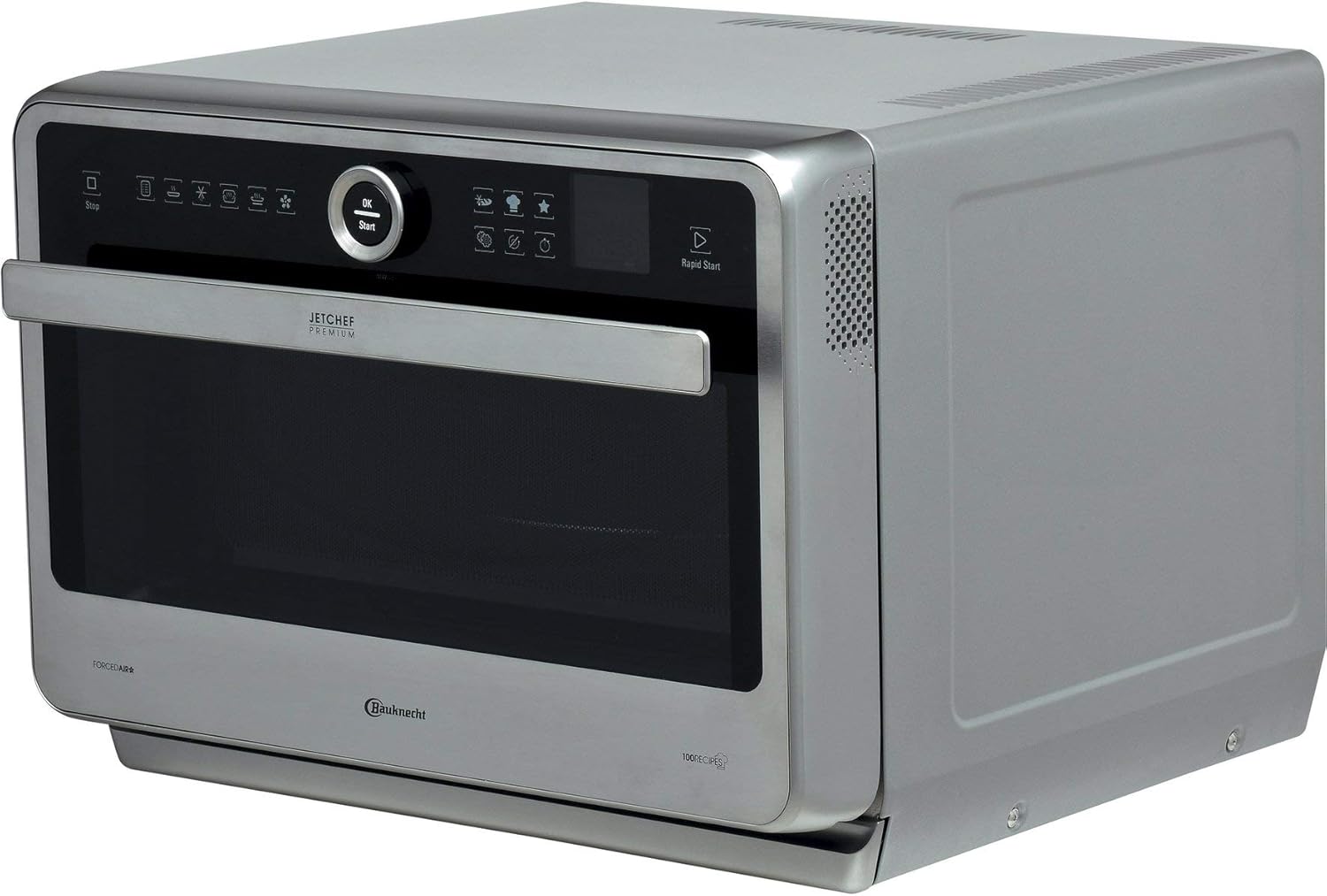 Bauknecht Jet Chef MW 179 IN Rvs 5-in-1 Multifunctionele Magnetron/ 1000 W/ 33 L Gaarruimte/Hete lucht 1500 Watt/ Kwartsgrill 1200 W/DualCrisp/ Stoomkoken/Smelt- en Snelontdooifunctie