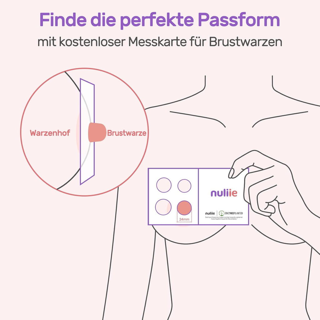 Nuliie Elektrische Borstkolf Draagbare S32, Handsfree Elektrische Borstkolf 4 Modi 9 Niveaus met 18/21/24 mm comfortabele flens, discreet, met reserveonderdelen inbegrepen (2 stuks, wit)